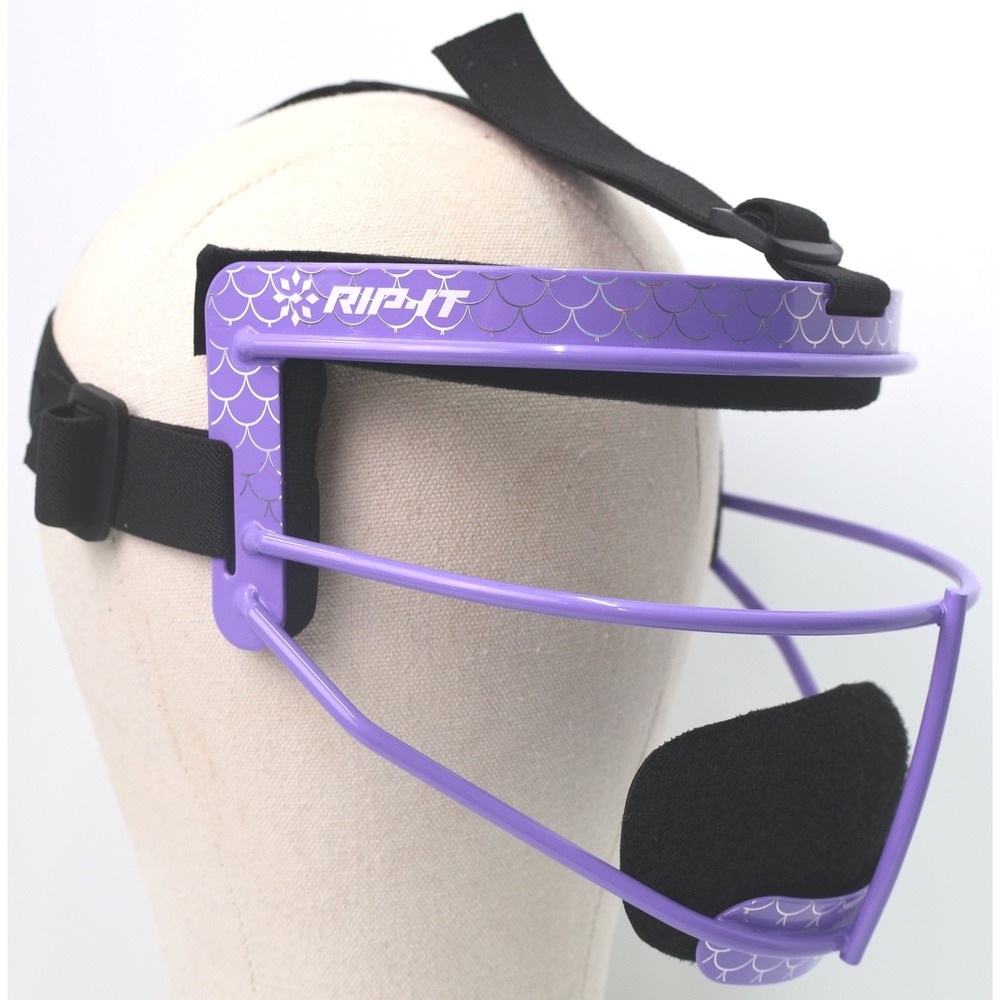 RIP-IT Play Ball Fielders Mask Purple Mermaid Scale Pattern Excellent Condition